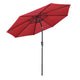 TheDisplayOutlet Patio Umbrella Tilt 10ft 8-Rib 220 gsm Canopy UV50+, Red Image