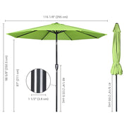 TheDisplayOutlet Patio Umbrella Tilt 10ft 8-Rib 220 gsm Canopy UV50+ Image