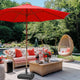 TheDisplayOutlet Patio Umbrella Wooden 13ft 8-Rib with Weighted Base, Red Image