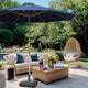 TheDisplayOutlet Patio Umbrella Wooden 13ft 8-Rib with Weighted Base, Navy Image