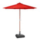 TheDisplayOutlet Patio Umbrella Wooden 9ft 8-Rib with Weighted Base, Red Image
