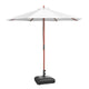 TheDisplayOutlet Patio Umbrella Wooden 9ft 8-Rib with Weighted Base, White Image