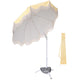 TheDisplayOutlet 6 ft 8-Rib Fringe Beach Umbrella Tilt with Weighted Base, Yellow Stripe Image