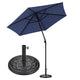 TheDisplayOutlet Patio Umbrella Tilt & Crank Lift Metal 7.5ft 6-Rib, Navy with Base Image