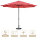TheDisplayOutlet 13ft Outdoor Table Umbrella with Concrete Umbrella Base Image