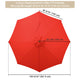 TheDisplayOutlet Patio Umbrella Canopy 9ft 8-Rib, Red Image