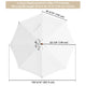 TheDisplayOutlet Patio Umbrella Canopy 9ft 8-Rib, White Image