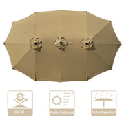 TheDisplayOutlet Rectangular Patio Umbrella Canopy 15x9ft 12-Rib Image