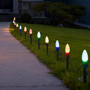 TheDisplayOutlet 100ft C9 Pathway Lights Outdoor Christmas Light Set Image