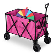 TheDisplayOutlet 225L Folding Wagon Cart Pink Wagon for Event TradeShow Image
