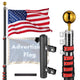 TheDisplayOutlet 20ft Telescopic Banner Poles with Mount, Black Pole & Ladder Mount & 1 Flag Image
