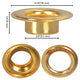 TheDisplayOutlet Grommets (Eyelets & Washers) #0 #2 #4 Hardware Fasteners, #2, Brass Image
