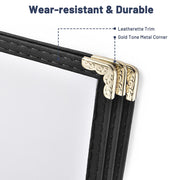 TheDisplayOutlet Clear Menu Covers 8.5x11 Black Menu Holder Image
