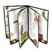 Menu Covers PU Leather 10ct/Pack 8.5x14 8-View Clear Sleeve