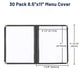 Clear Menu Covers 8.5x11 Black Menu Holder