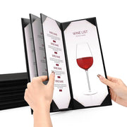 TheDisplayOutlet Menu Covers PU Leather Wine Drinks Menu Holder 4.25x11 5ct/Pack Image