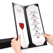 TheDisplayOutlet Menu Covers PU Leather Wine Drinks Menu Holder 4.25x14 5ct. Image