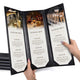 TheDisplayOutlet Menu Covers PU Leather Wine Drinks Menu Holder 4.25x14 5ct., Tri-fold 3-View Image