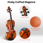 Vif 200A Full Size Violin with Bow Case Maple Wood