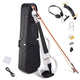 TheDisplayOutlet 4/4 Electric Violin for Beginners Headphone Rosin Case Included, White Image