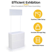 TheDisplayOutlet Portable Promotional Counter Banner Stand Trade Show Display Image