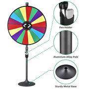 WinSpin Prize Wheel 36" Large Spinning Wheel Round Base Stand