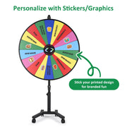 48" Prize Wheel Rolling Stand Trade Show Spin Wheel