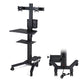 TheDisplayOutlet Mobile Computer Cart with Power Dual Monitor Mount, Black Image
