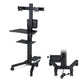 TheDisplayOutlet NexusX Mobile Computer Cart with Power Dual Monitor Mount, Black Image