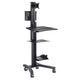 TheDisplayOutlet Rolling Mobile Workstation Computer Cart Sit Stand, Black Image