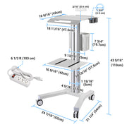 Mobile Laptop Desk Cart with Power Outlet