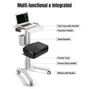 Mobile Laptop Desk Cart with Power Outlet