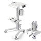 TheDisplayOutlet Mobile Laptop Desk Cart with Power Outlet, Silver Image