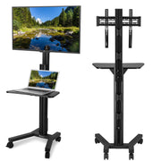 TheDisplayOutlet NexusX Rolling TV Stand with Laptop Shelf for 32 to 65in Screen Image