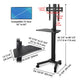 TheDisplayOutlet NexusX Rolling TV Stand with Laptop Shelf for 32 to 65in Screen Image