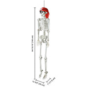 5'5" Full Body Cowboy Pirate Skeleton Posable Halloween Decoration