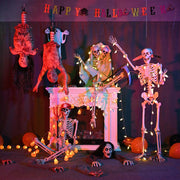 5'5" Full Body Cowboy Pirate Skeleton Posable Halloween Decoration