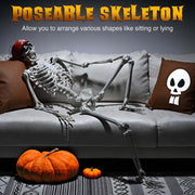5'5" Full Body Cowboy Pirate Skeleton Posable Halloween Decoration