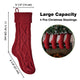 TheDisplayOutlet Knitted Christmas Stockings Set(4) Red Handmade Stockings 18in Image