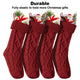 TheDisplayOutlet Knitted Christmas Stockings Set(4) Red Handmade Stockings 18in Image