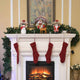 TheDisplayOutlet LED Christmas Figurine 12" Santa Snowman Resin Image