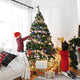 7.5 ft Xmas Tree with Ribbon & Foldable Metal Stand