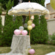 TheDisplayOutlet Patio Umbrella Tilt Wooden 6ft 8-Rib with Sequin Jazz, Beige+Gold Tassel Image