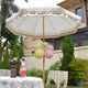 TheDisplayOutlet Patio Umbrella Tilt Wooden 6ft 8-Rib with Sequin Jazz, Beige+Multicolor Sequin Image
