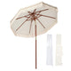 TheDisplayOutlet Patio Umbrella Wooden 7ft 8-Rib Tassel Boho 5-10yr Image