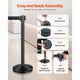 TheDisplayOutlet 35.4" Crowd Control Stanchion Post with Retractable Belt 6ct. Image