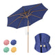 TheDisplayOutlet Patio Umbrella with Acrylic Fabric Tilt Wooden 9ft 8-Rib Image