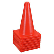 18" Traffic Cones 6-Pack Fluorescent PVC