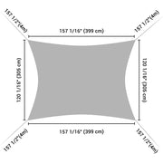 Water Resist Rectangular Sun Shade Canopy 10x13 Ft