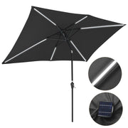 Rectangular Solar Patio Umbrella Light Tube Tilt 10x6.5ft 6-Rib